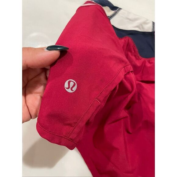 Lululemon Run Time Short 4 way stretch Red Quilt Lined Speed Up Tracker Hotty - Picture 4 of 7